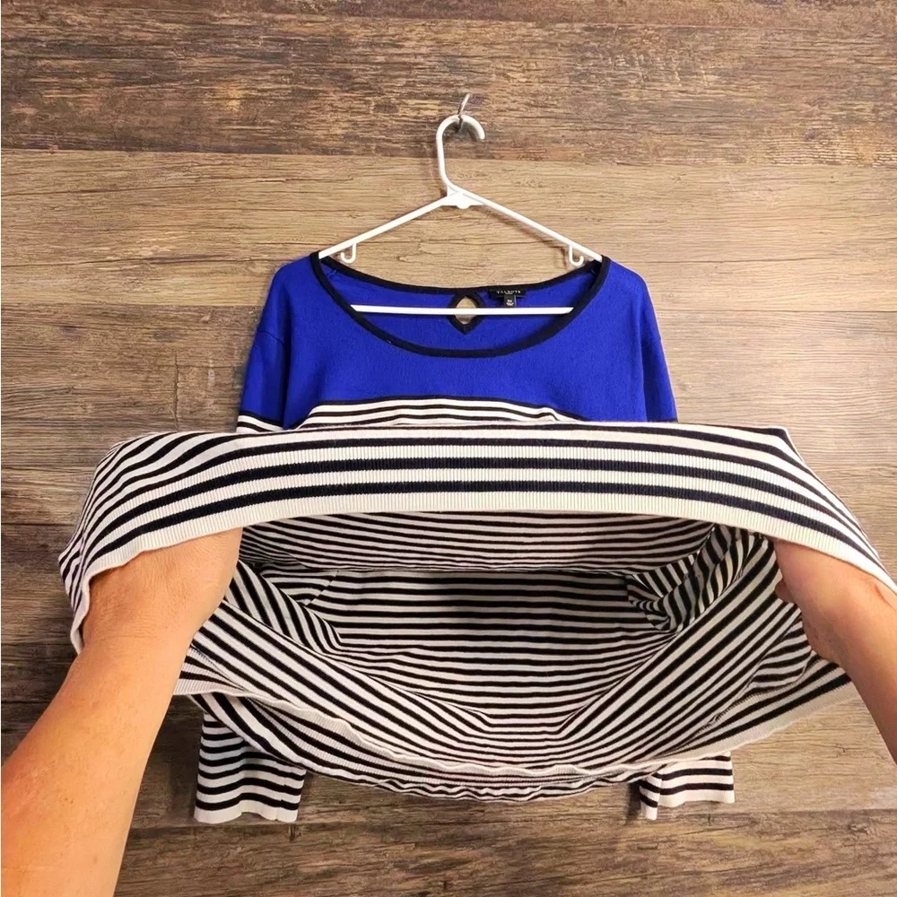 Talbots Blue and White Striped Blouse - Picture 5 of 8